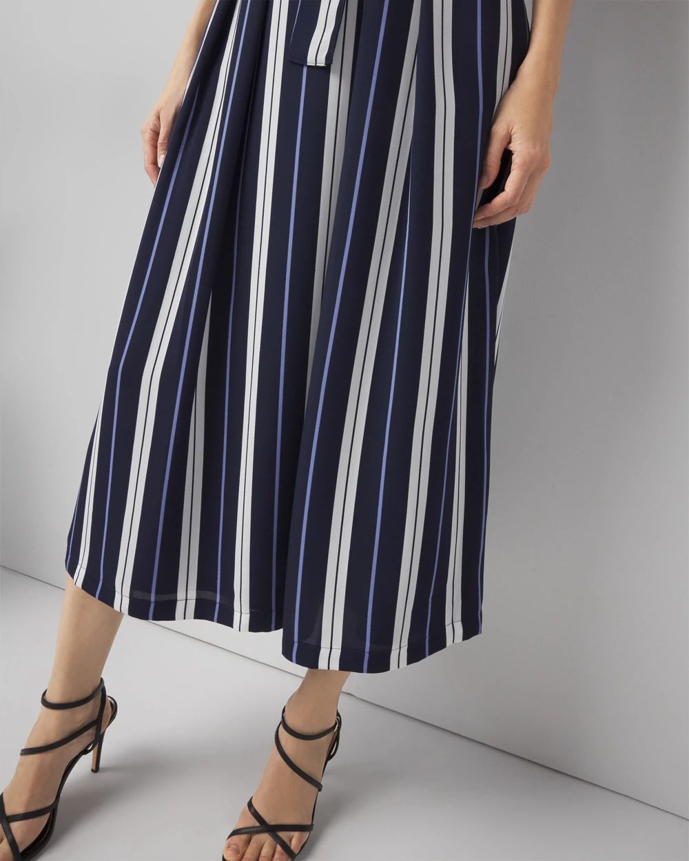 【INCHANT ME】Lower Stripe Midi Skirt Striped Midi Skirt | White House Black Market